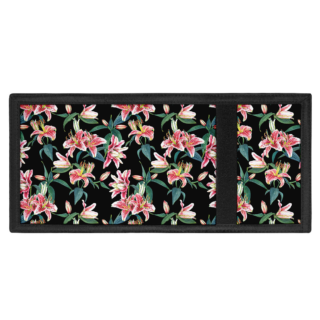 Watercolor Tropical Lily Pattern Print Trifold Wallet