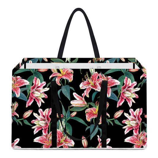 Watercolor Tropical Lily Pattern Print Utility Tote Bag