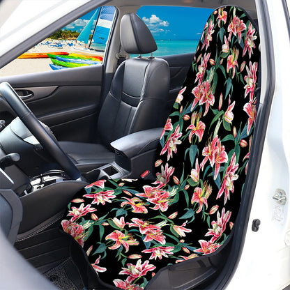 Watercolor Tropical Lily Pattern Print Waterproof Car Seat Cover