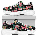 Watercolor Tropical Lily Pattern Print White Chunky Shoes