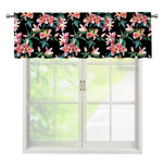 Watercolor Tropical Lily Pattern Print Window Valance