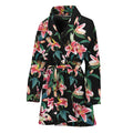Watercolor Tropical Lily Pattern Print Women's Bathrobe