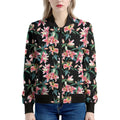 Watercolor Tropical Lily Pattern Print Women's Bomber Jacket