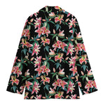 Watercolor Tropical Lily Pattern Print Women's Cotton Blazer