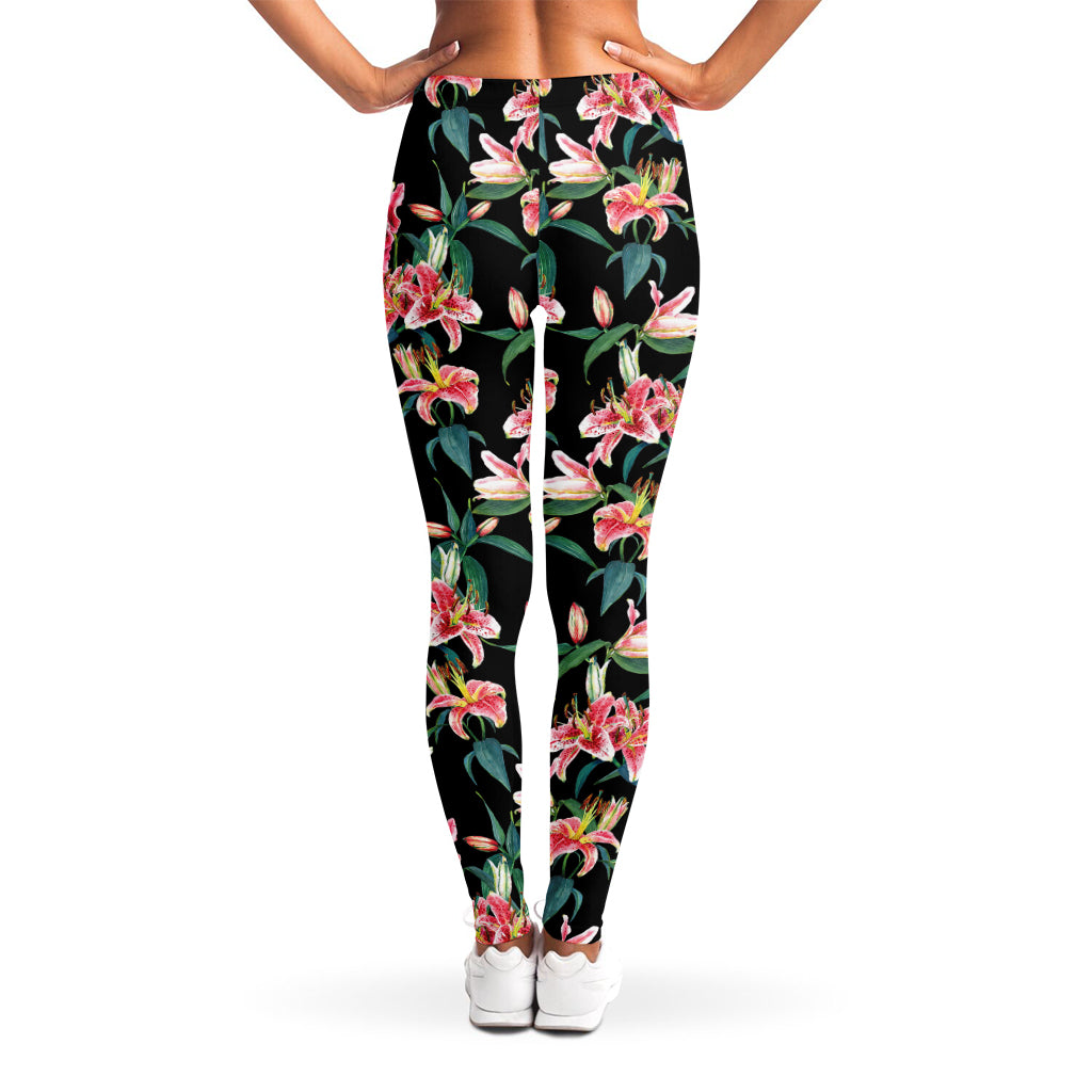 Watercolor Tropical Lily Pattern Print Women's Leggings