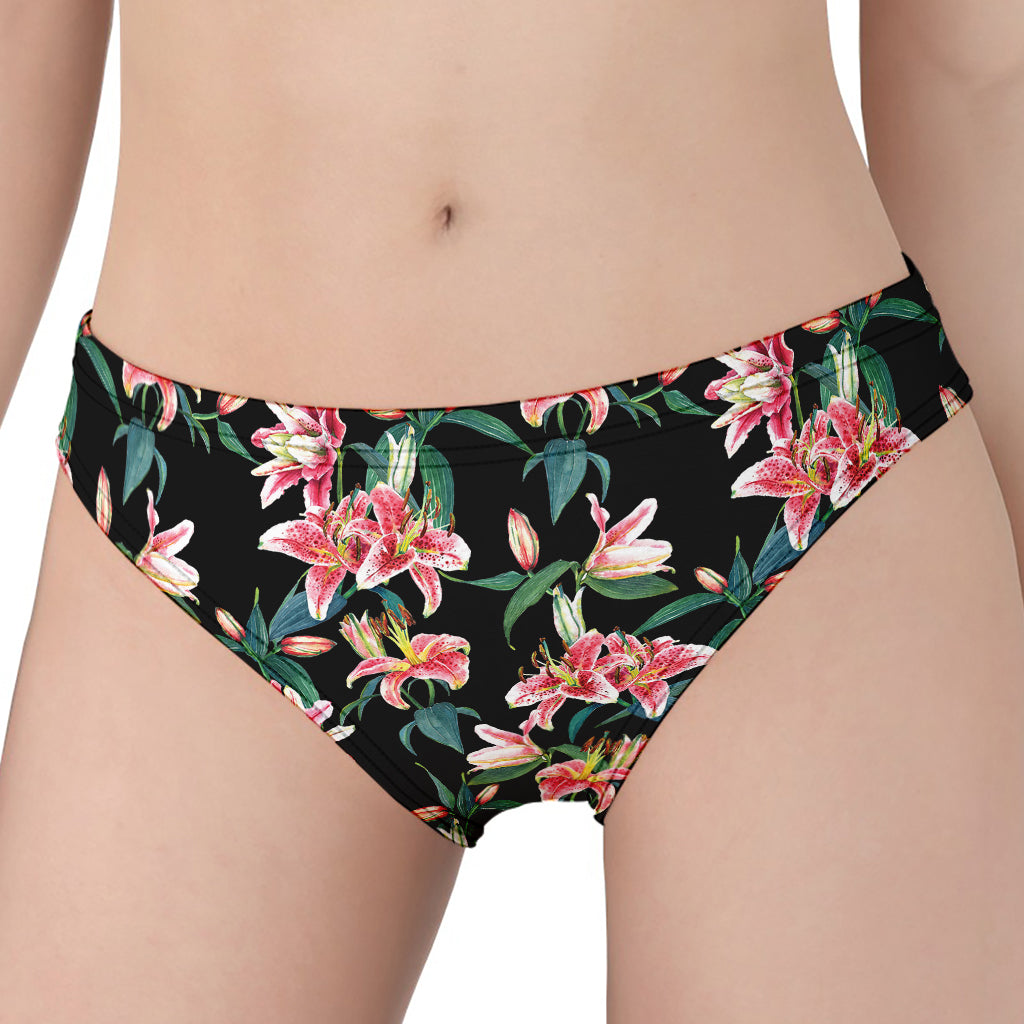 Watercolor Tropical Lily Pattern Print Women's Panties