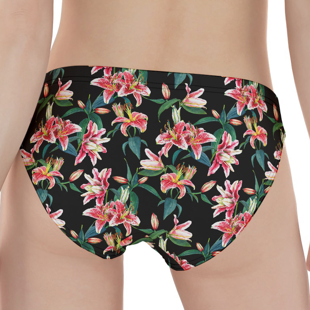 Watercolor Tropical Lily Pattern Print Women's Panties