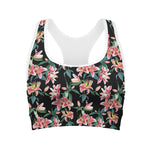 Watercolor Tropical Lily Pattern Print Women's Sports Bra