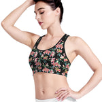Watercolor Tropical Lily Pattern Print Women's Sports Bra