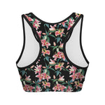 Watercolor Tropical Lily Pattern Print Women's Sports Bra