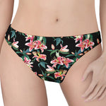 Watercolor Tropical Lily Pattern Print Women's Thong