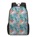 Watercolor Tropical Patchwork Print 17 Inch Backpack