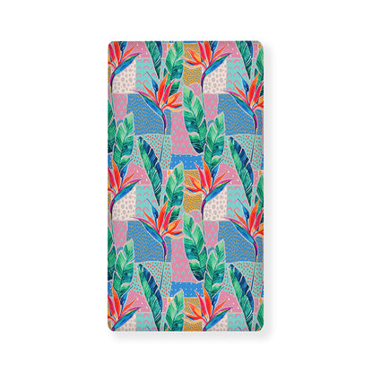 Watercolor Tropical Patchwork Print Baby Crib Sheet