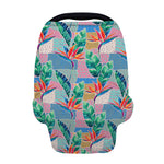 Watercolor Tropical Patchwork Print Baby Seat Cover