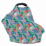 Watercolor Tropical Patchwork Print Baby Seat Cover