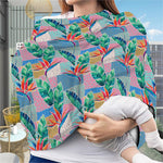 Watercolor Tropical Patchwork Print Baby Seat Cover