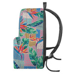 Watercolor Tropical Patchwork Print Backpack