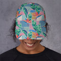 Watercolor Tropical Patchwork Print Baseball Cap
