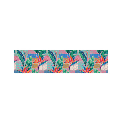 Watercolor Tropical Patchwork Print Bed Runner