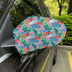 Watercolor Tropical Patchwork Print Car Side Mirror Covers