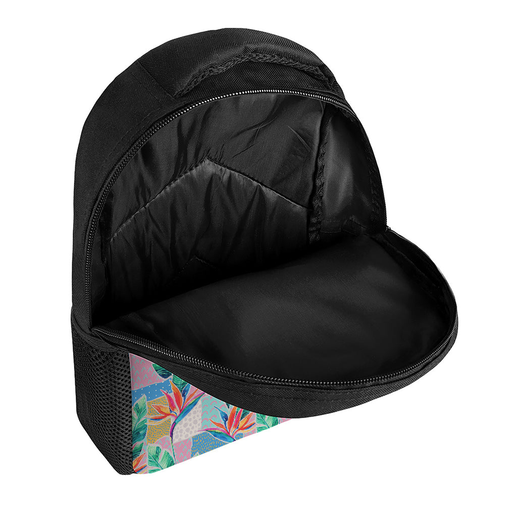 Watercolor Tropical Patchwork Print Casual Backpack