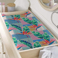 Watercolor Tropical Patchwork Print Changing Pad Cover
