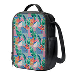 Watercolor Tropical Patchwork Print Crossbody Lunch Bag