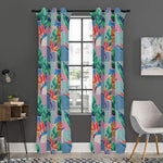 Watercolor Tropical Patchwork Print Curtain