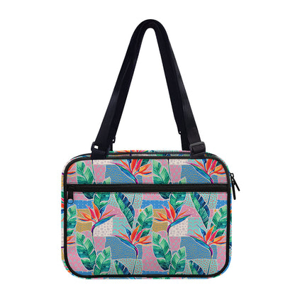 Watercolor Tropical Patchwork Print Double Strap Bible Bag