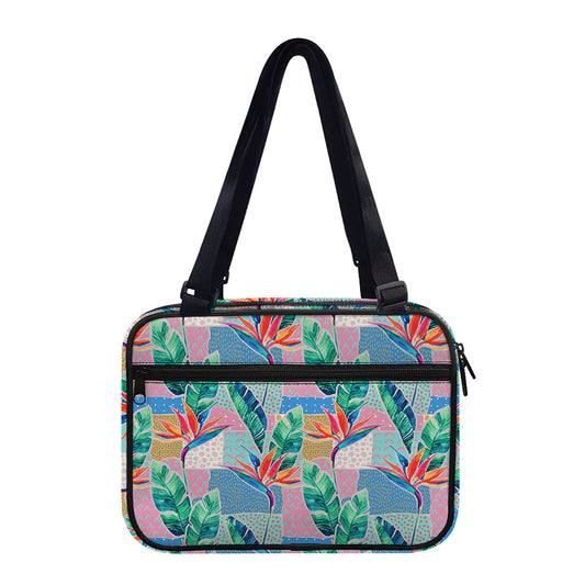 Watercolor Tropical Patchwork Print Double Strap Bible Bag