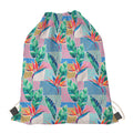 Watercolor Tropical Patchwork Print Drawstring Bag