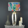 Watercolor Tropical Patchwork Print Drum Lamp Shade