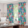 Watercolor Tropical Patchwork Print Extra Wide Grommet Curtains