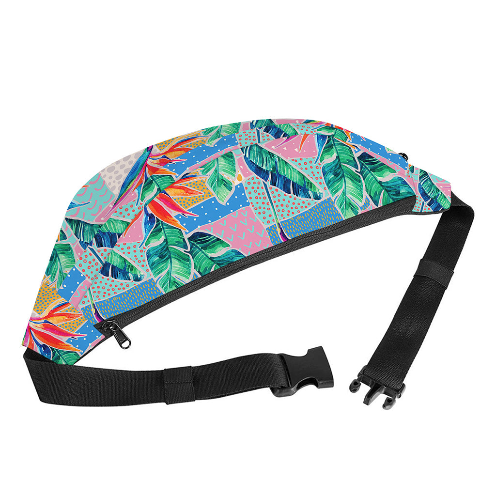 Watercolor Tropical Patchwork Print Fanny Pack