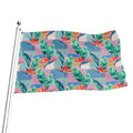 Watercolor Tropical Patchwork Print Flag