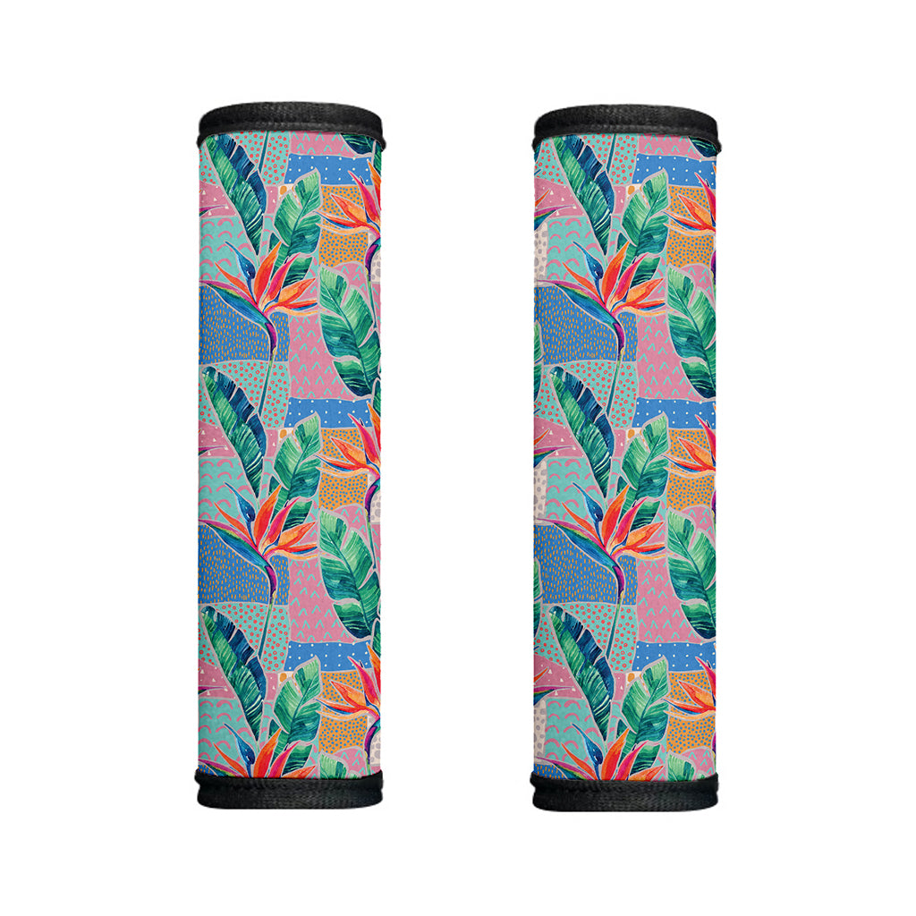 Watercolor Tropical Patchwork Print Handle Covers