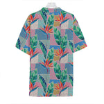 Watercolor Tropical Patchwork Print Hawaiian Shirt