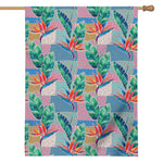 Watercolor Tropical Patchwork Print House Flag