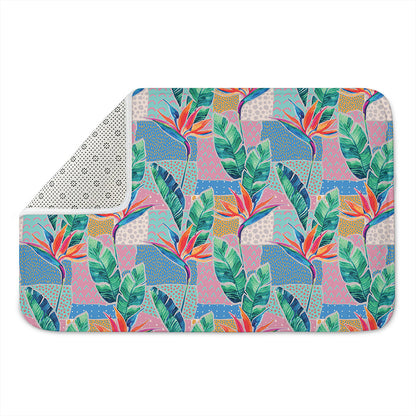 Watercolor Tropical Patchwork Print Indoor Door Mat