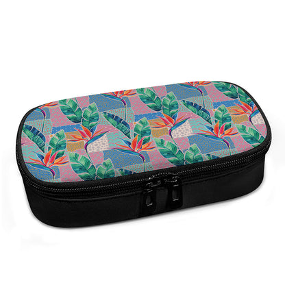 Watercolor Tropical Patchwork Print Insulin Cooler Travel Case