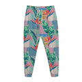 Watercolor Tropical Patchwork Print Jogger Pants