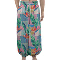 Watercolor Tropical Patchwork Print Lantern Pants