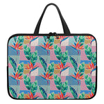 Watercolor Tropical Patchwork Print Laptop Sleeve With Handle