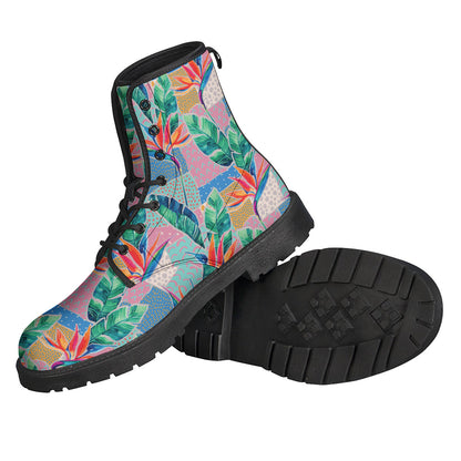 Watercolor Tropical Patchwork Print Backpack