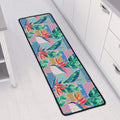 Watercolor Tropical Patchwork Print Long Kitchen Mat