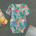 Watercolor Tropical Patchwork Print Men's Bodysuit