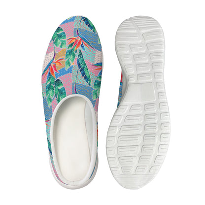 Watercolor Tropical Patchwork Print Mesh Casual Shoes