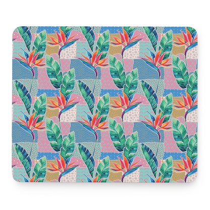 Watercolor Tropical Patchwork Print Mouse Pad