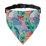 Watercolor Tropical Patchwork Print Over The Collar Dog Bandana