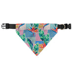 Watercolor Tropical Patchwork Print Over The Collar Dog Bandana